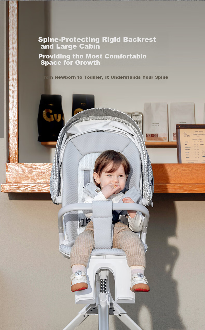 HBR Pro GPS Smart Ventilated Two-Way High-View Reclining Baby Stroller Urban Walk Cart 12