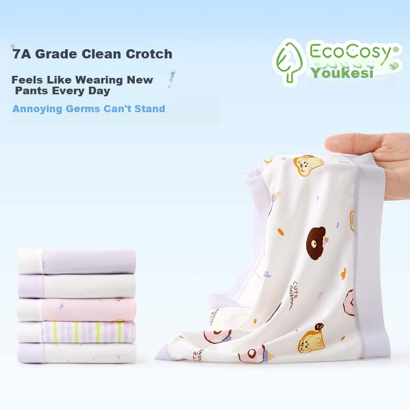 Jiusuiban Children's Underwear Girls A-Class Mulberry Silk Crotch Breathable Cartoon Forest Briefs for Older Kids