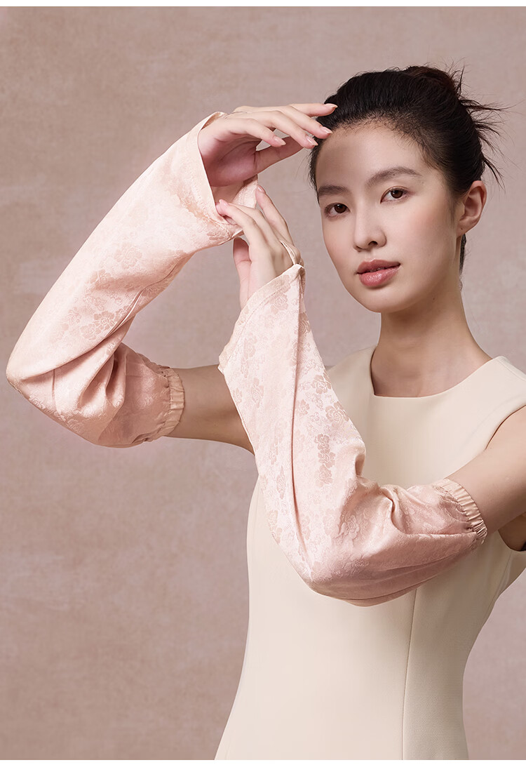 Shanghai Story Women's 100% Mulberry Silk Jacquard Satin Loose Sun Protection Ice Sleeves Summer Gift for Girlfriend Valentine's Day 9
