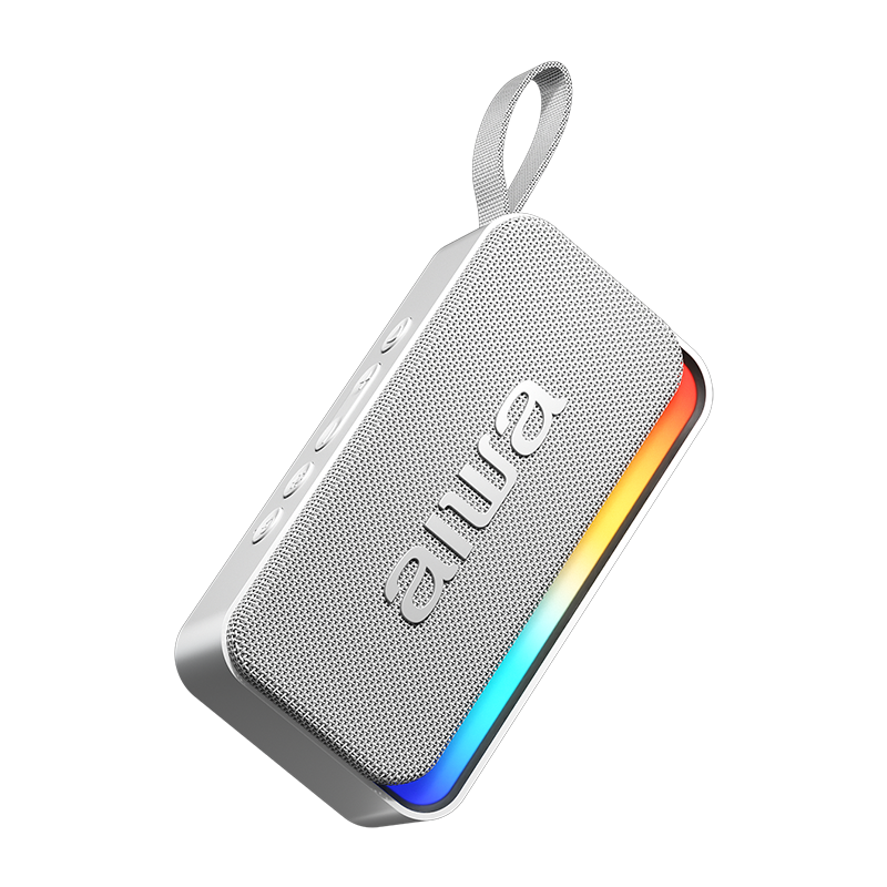 Aiwa AH-25 Portable Bluetooth Speaker [Multi-Device Connectivity] Surround Stereo Player Home Desktop High-Quality Sound Small Speaker Bass Portable Gray