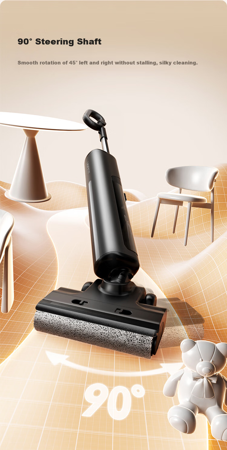 UWANT Yowang Ultra-Thin Cloud Sail Floor Washer Self-Cleaning Long Battery Life Home Electric Mop Vacuum Cleaner Combo 16
