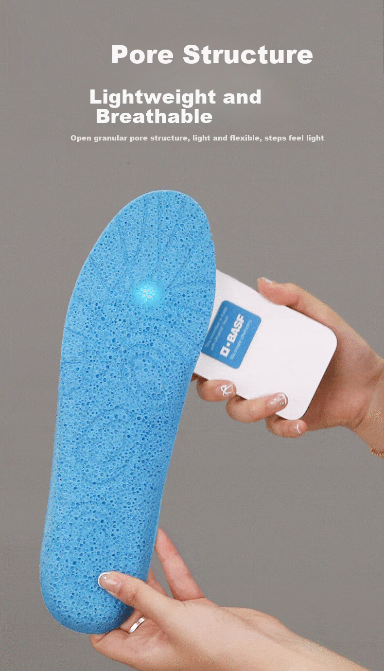 BASF Unisex Cloud-Sense Perforated Insoles Shock Absorption Running Antibacterial Odor-Resistant Sweat-Absorbing Breathable Lightweight Insoles Size 44 3