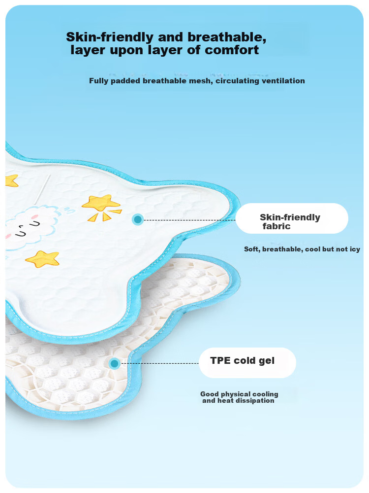 9i9 Baby Stroller Breathable Cooling Mat Universal Infant Ice Pad Child Safety Seat Cushion Summer - Bear 3