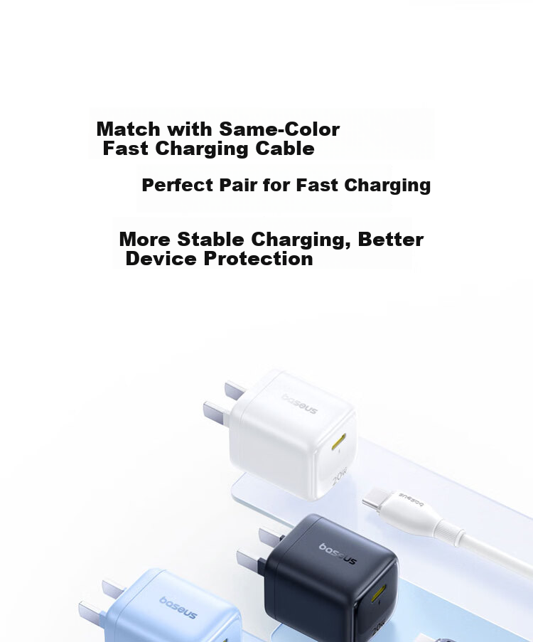 Baseus Mini Ice 20W GaN Apple Charger Set for iPhone 15-17 with 100W 2m Data Cable Purple 26