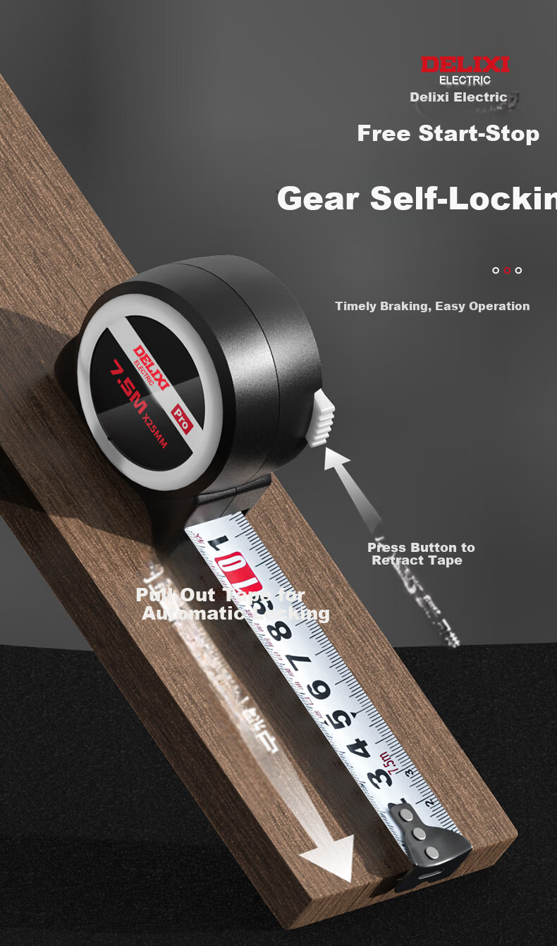 Delixi 5m Thickened Hardened Steel Tape Measure Household 3m Box Tape 10m Measuring Tape 4