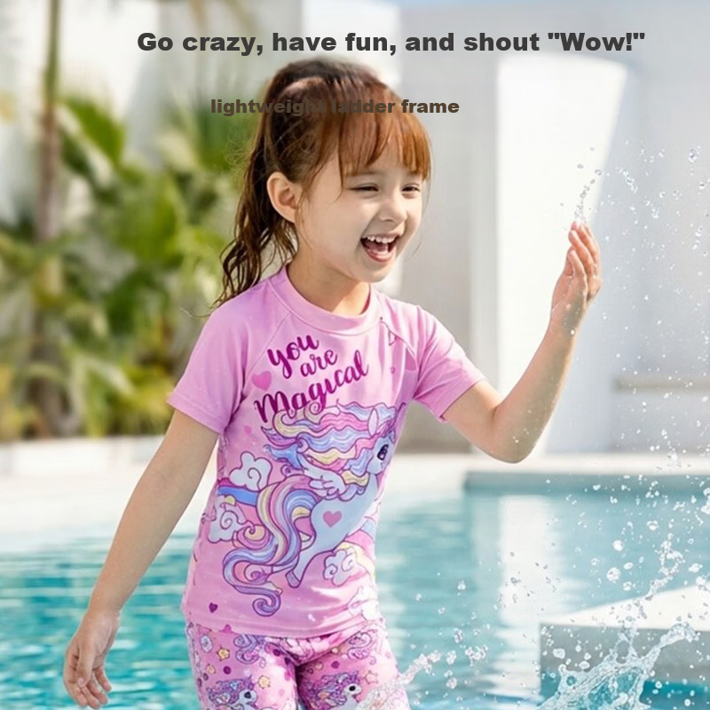 9i9 Kids Two-Piece Swimsuit Boys Swim Trunks Cartoon Sun Protection Quick-Dry Surfing Baby Hot Spring Set B157 Shark L