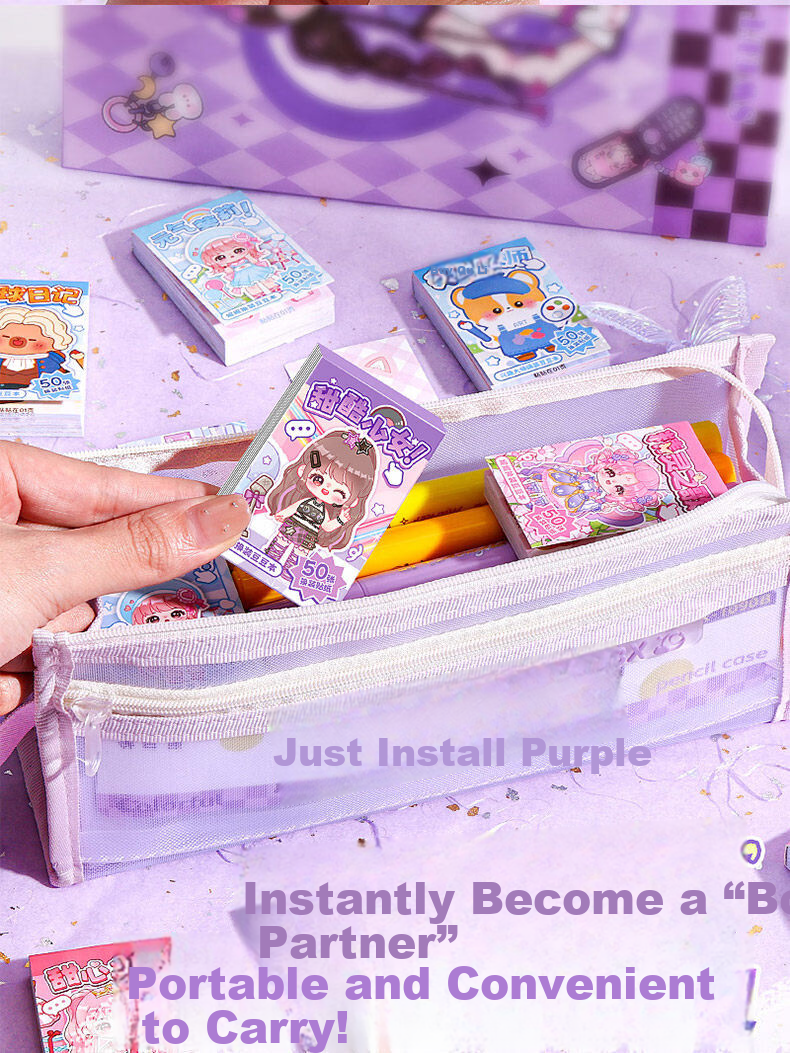 JEPPE Princess Makeup Bag Handmade DIY Quiet Book Dress-Up Stickers Children's Makeup Toy Ages 3-8 Children's Day Gift 6