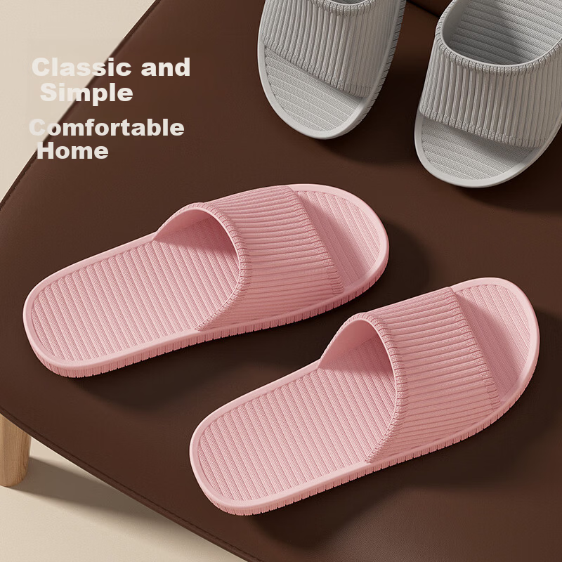 LANDF Women's Summer Indoor Soft Sole Non-Slip Bathroom Lightweight Slippers, Pink, Size 35-36