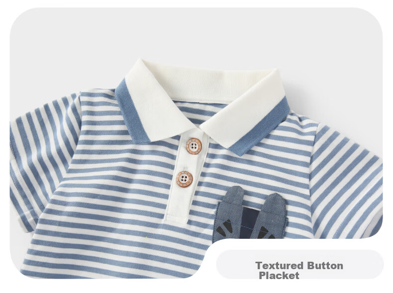 JELLYBABY 3D Polo Collar Summer Boys' Casual Set Lightweight Short Sleeve T-Shirt Loose Fit Comfortable 20