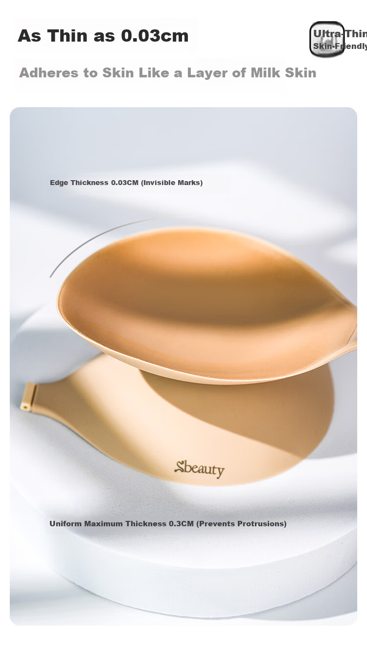 SBEAUTY Breathable Invisible Push-Up Breast Lift Adhesive Pads for Women, Enhancing Cleavage and Size, Summer Anti-Exposure, Wedding Dress Nipple Covers, Pair B 10