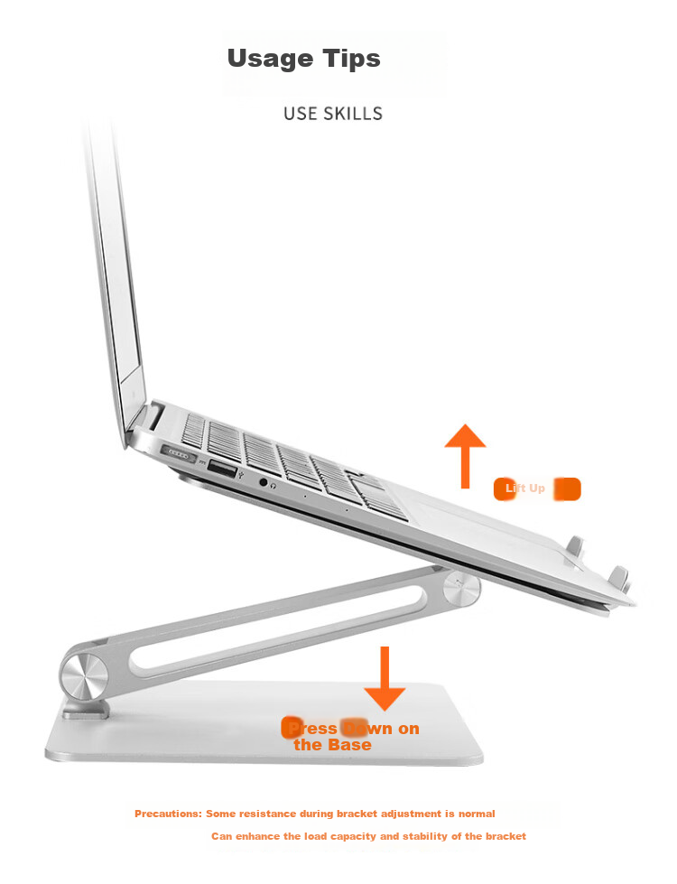 ECOLA Laptop Stand, Computer Desk, 360° Rotating Monitor Riser, Aluminum Alloy Heat Sink, Foldable Height Adjustable, for Huawei, Lenovo Legion, MacBook, Qingyun AT28PSV 11