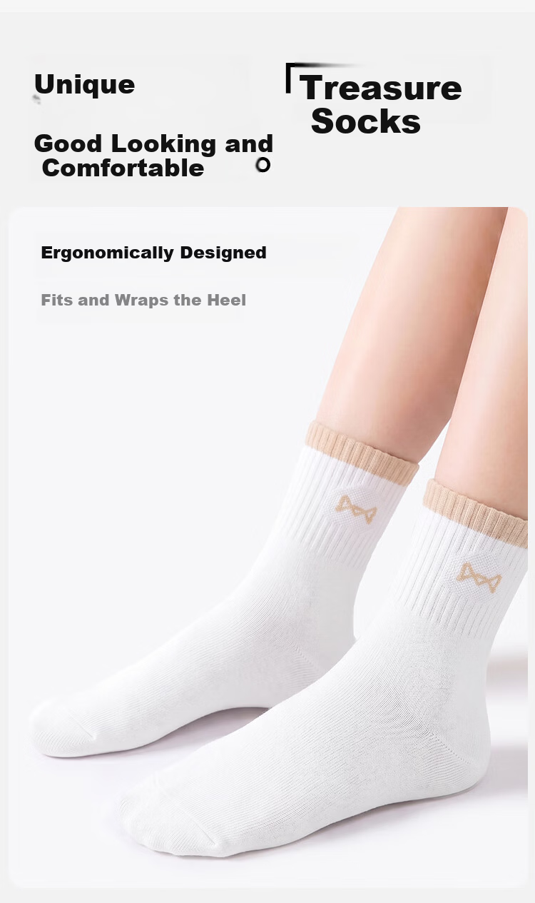 Miiow Kids Socks Girls Summer Thin Cotton Mid-Calf Socks 6-12 Years Old Antibacterial Odor-Resistant 3