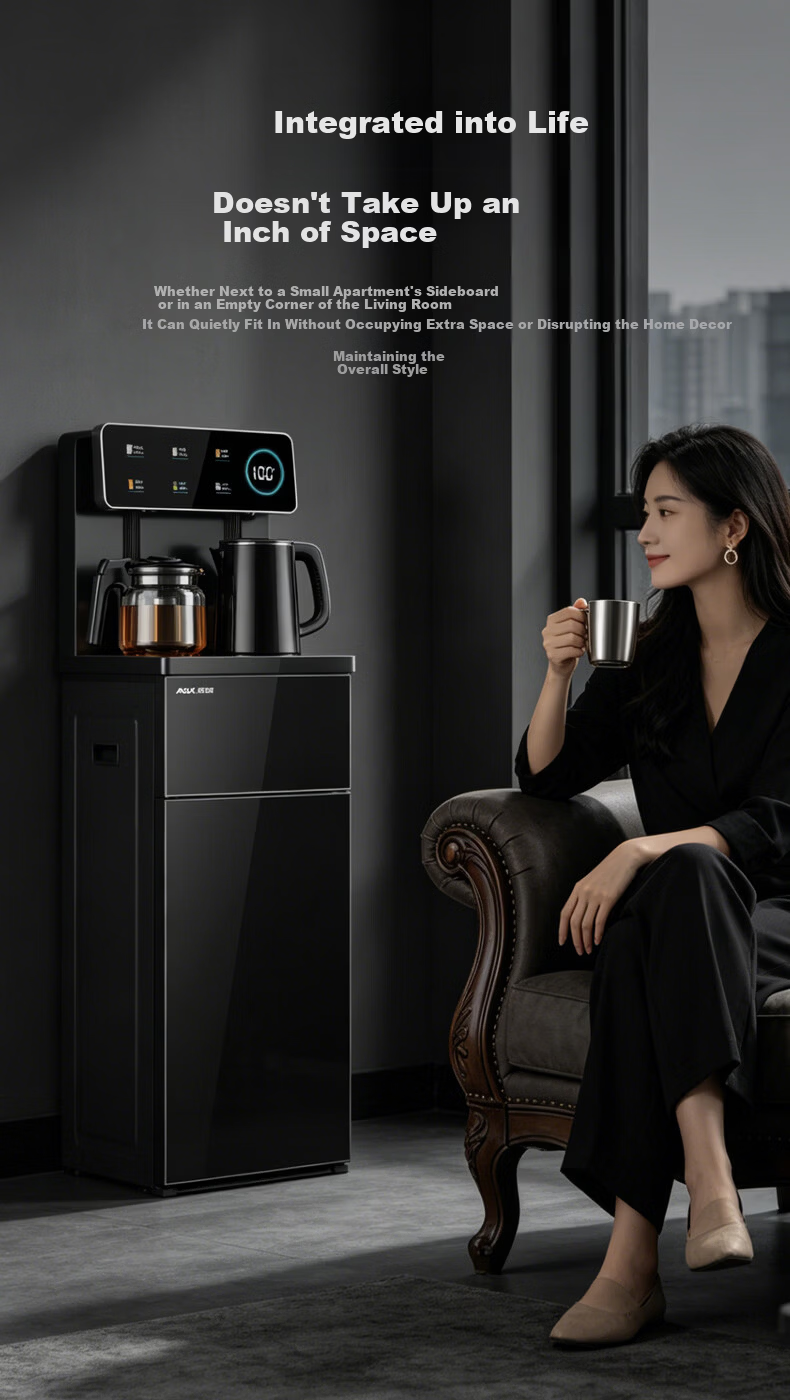 AUX Home Smart Remote Control Tea Bar Machine 304 Stainless Steel Electric Kettle Large Screen Display Bottom Water Tank Vertical Water Dispenser Warm Model YCB-30 4