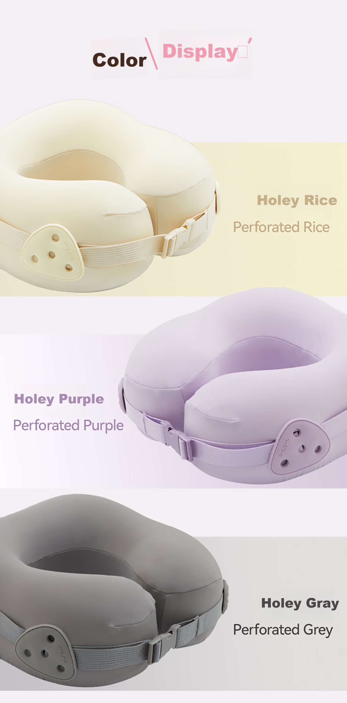 JueQingSong Adjustable U-Shaped Neck Pillow Travel Pillow for Airplane and High-Speed Train Portable DIY Ventilated Neck Support Cushion 14