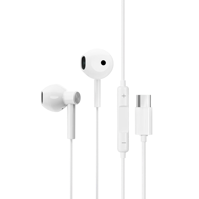 HP Wired Semi-In-Ear Type-C Gaming Headphones Noise-Cancelling Music Earphones with Mic and Inline Control for Apple Huawei Phones White