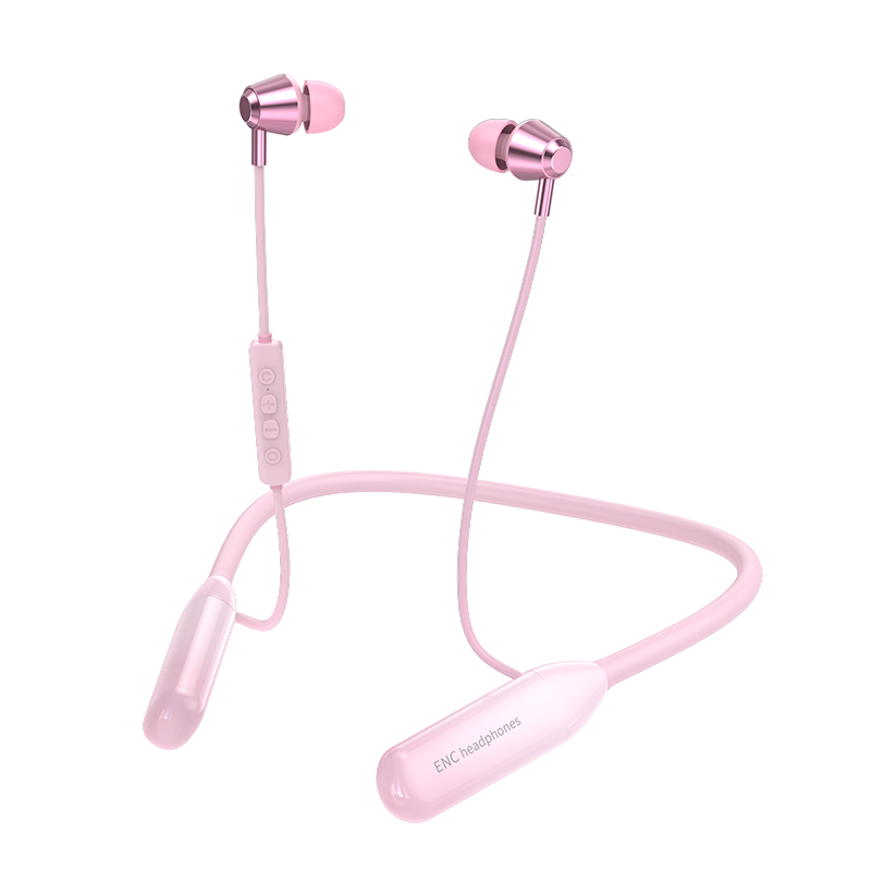 Chengao [High Battery Capacity] Bluetooth Headphones, Neckband Style, Noise-Cancelling, Sound Isolation, High-Fidelity Audio Quality, Ultra-Long Battery Life, Comfortable In-Ear Design, Compatible with All Smartphones, A20 Pink
