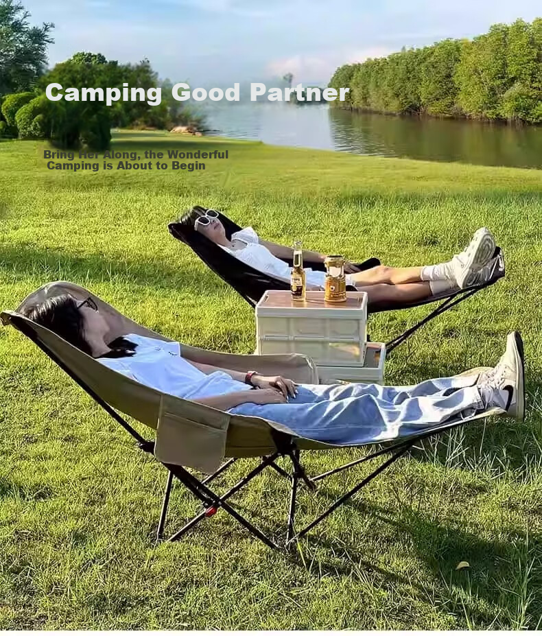 Shunyou Outdoor Folding Camping Chair Recliner Portable Folding Stool Fishing Stool Moon Chair with Footrest SY-1402 13