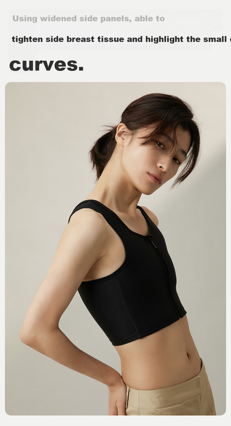 Caramella Sports Bra Spring Shockproof Vest Women's Chest Wrap Shaping Large Chest Minimizer Shapewear Student Cosplay Chest Binder 17