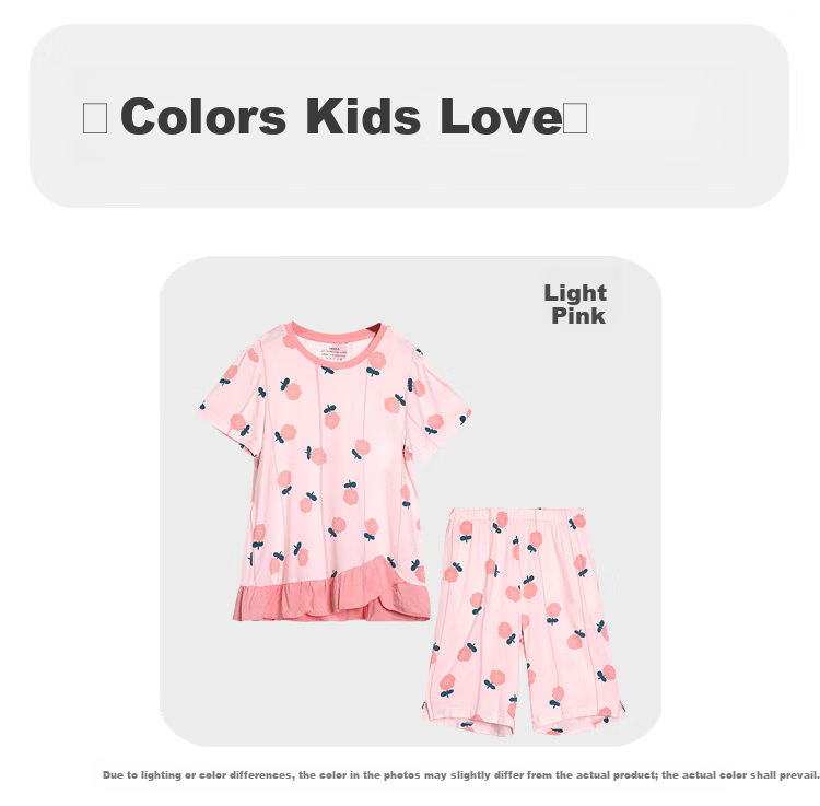 Hodohome Girls' Summer Modal Pullover Short Sleeve Lightweight Breathable Pajama Set (Store Same Style) 6