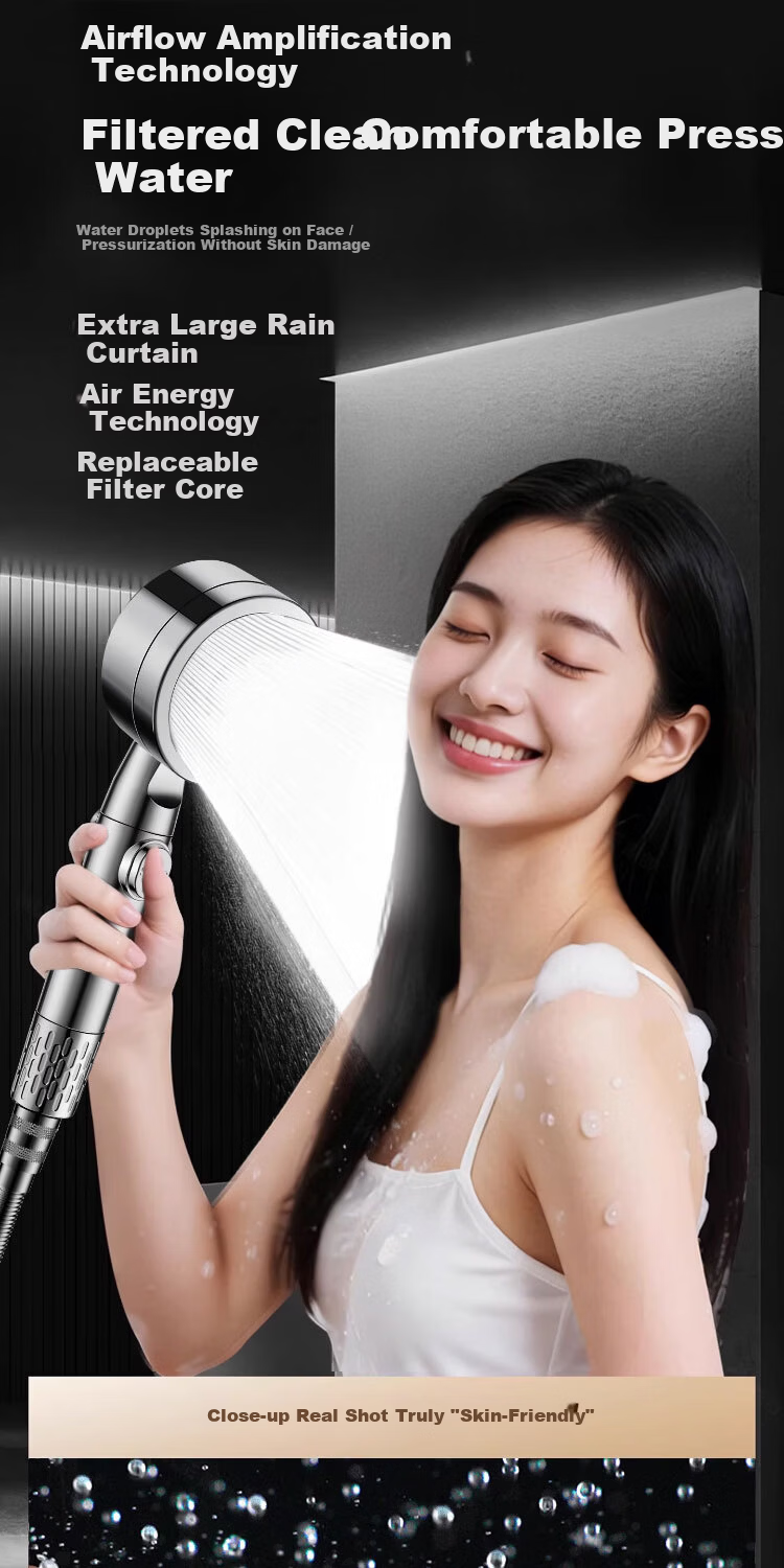 Del 28-Year Brand Pressurized Filter Shower Head Bathroom Large Flow Handheld Shower Head JL-906 5