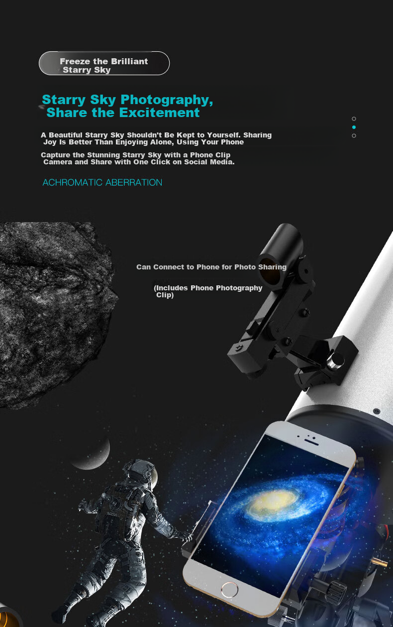 Xingtelang 80EQ Professional Astronomical Telescope, High-Definition High-Magnification Large-Aperture Telescope for Stargazing, Scientific Education, Birthday Gift for Students 8