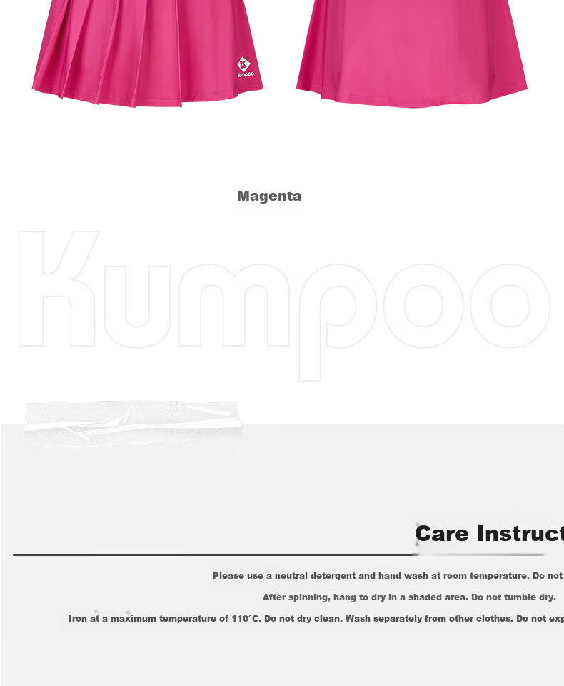 KUMPOO 26th Anniversary New Badminton Skirt Sweat-Absorbing Quick-Dry Breathable Skirt K261W-7063 Dark Blue S 16