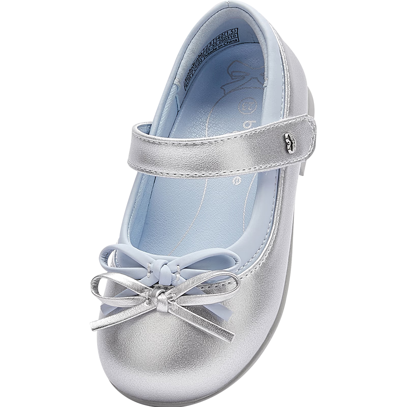 Balabala Girls Princess Shoes 2026 New Spring Autumn Colorblock Spliced Leather Shoes 3D Double Bow Sandals for Girls