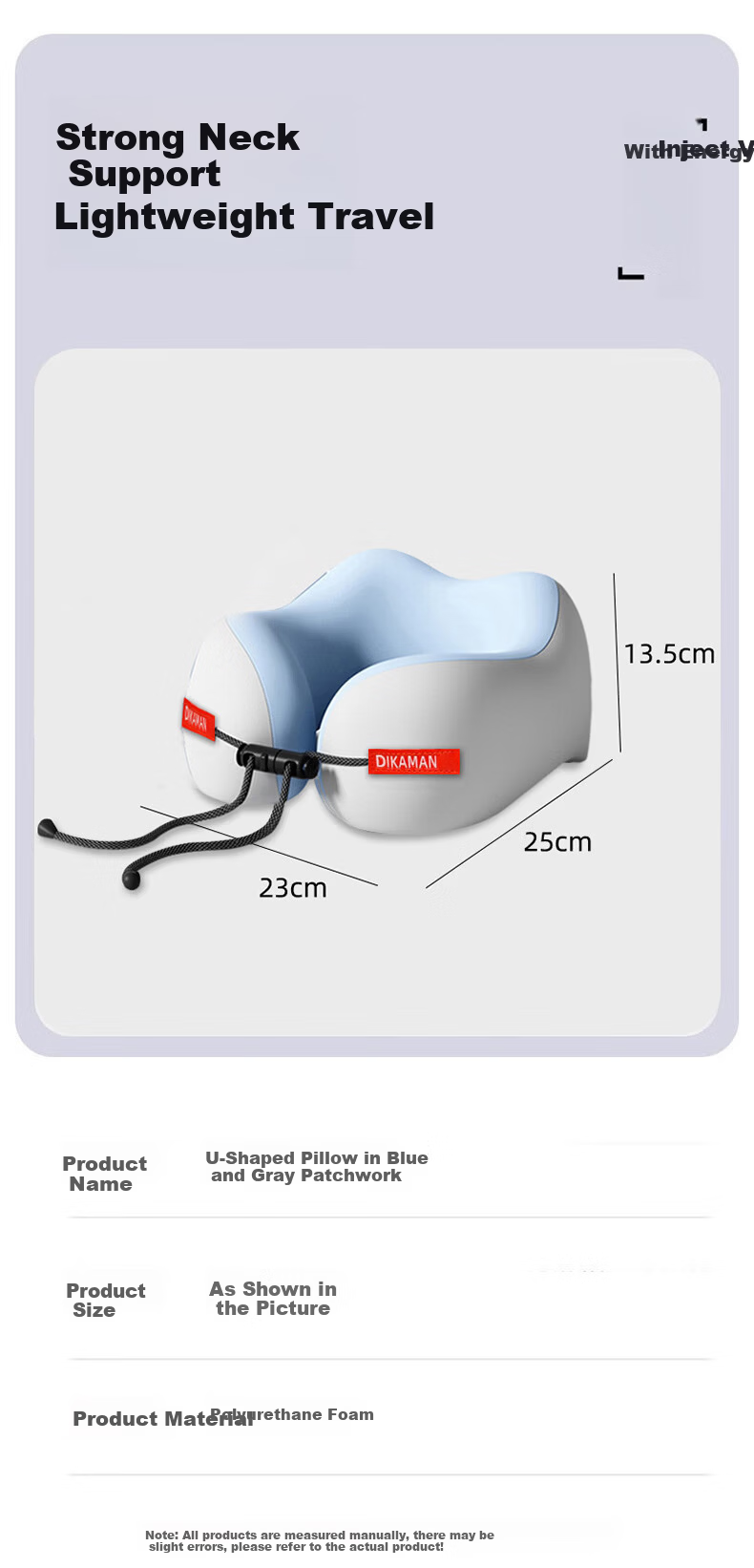 Jingxun U-Shaped Neck Pillow Memory Foam Travel Cervical Support Pillow for Home and Office 10