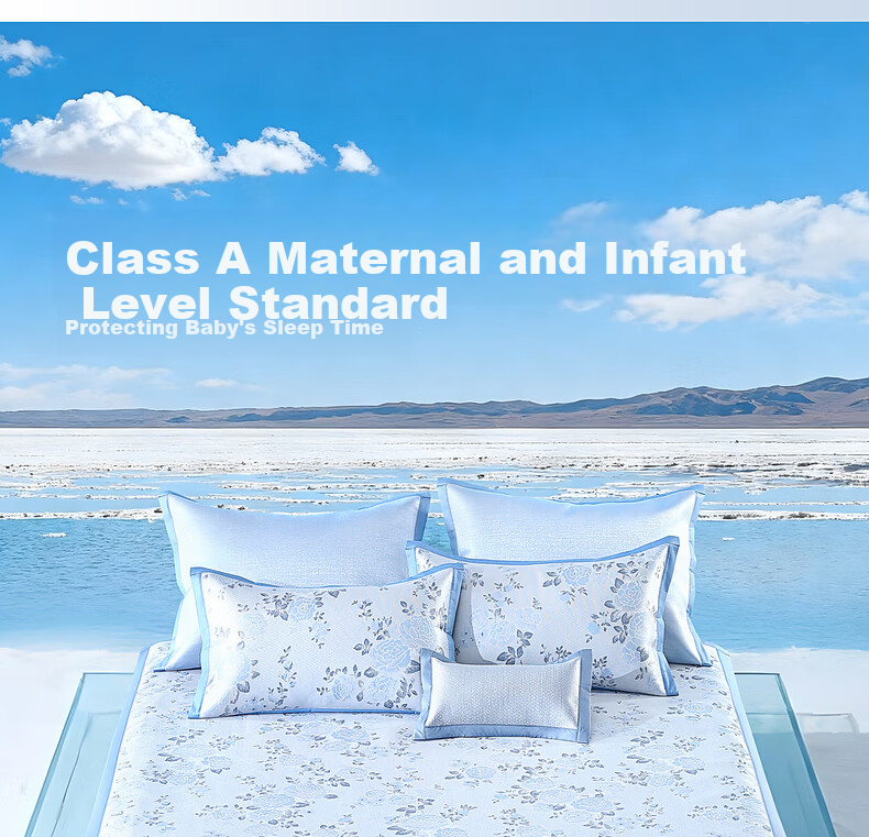 Mercury Home Textiles Ice Silk Cooling Mat 1000D Cooling Mat Baby Grade A Antibacterial Mite Resistant Breathable Foldable Machine Washable 1.2m Bed 10