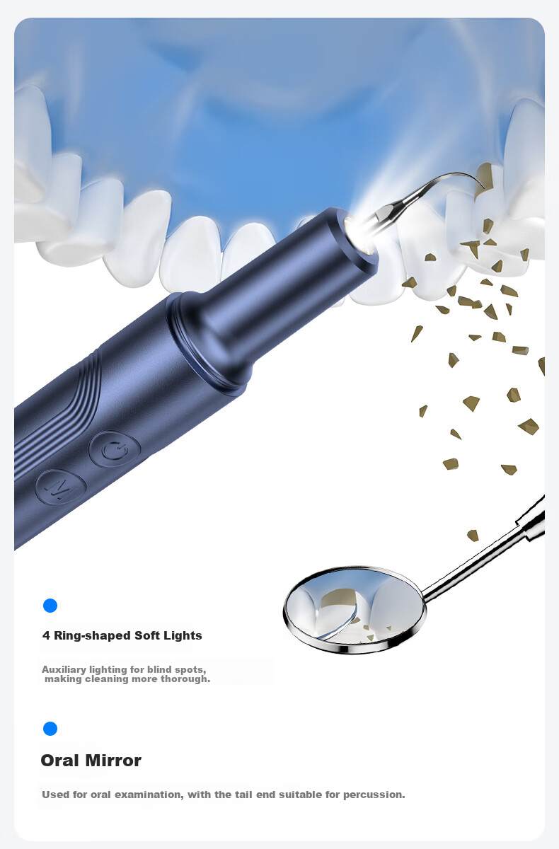 Moon Crescent Ultrasonic Dental Cleaner [Flagship Model] T8 Ultra Teeth Cleaning Water Flosser Tartar Remover Yellow Stain Tea Stain Removal Gift for Husband Boyfriend Price Guarantee 618 12
