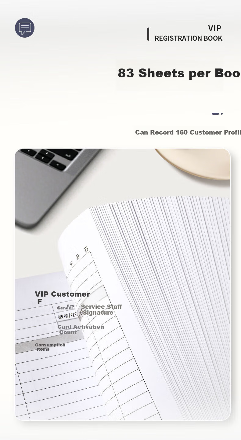 Shushan Customer Profile Record Book Beauty Salon Client Archive Membership Information Registration Customer Care and Consumption Record A4 5