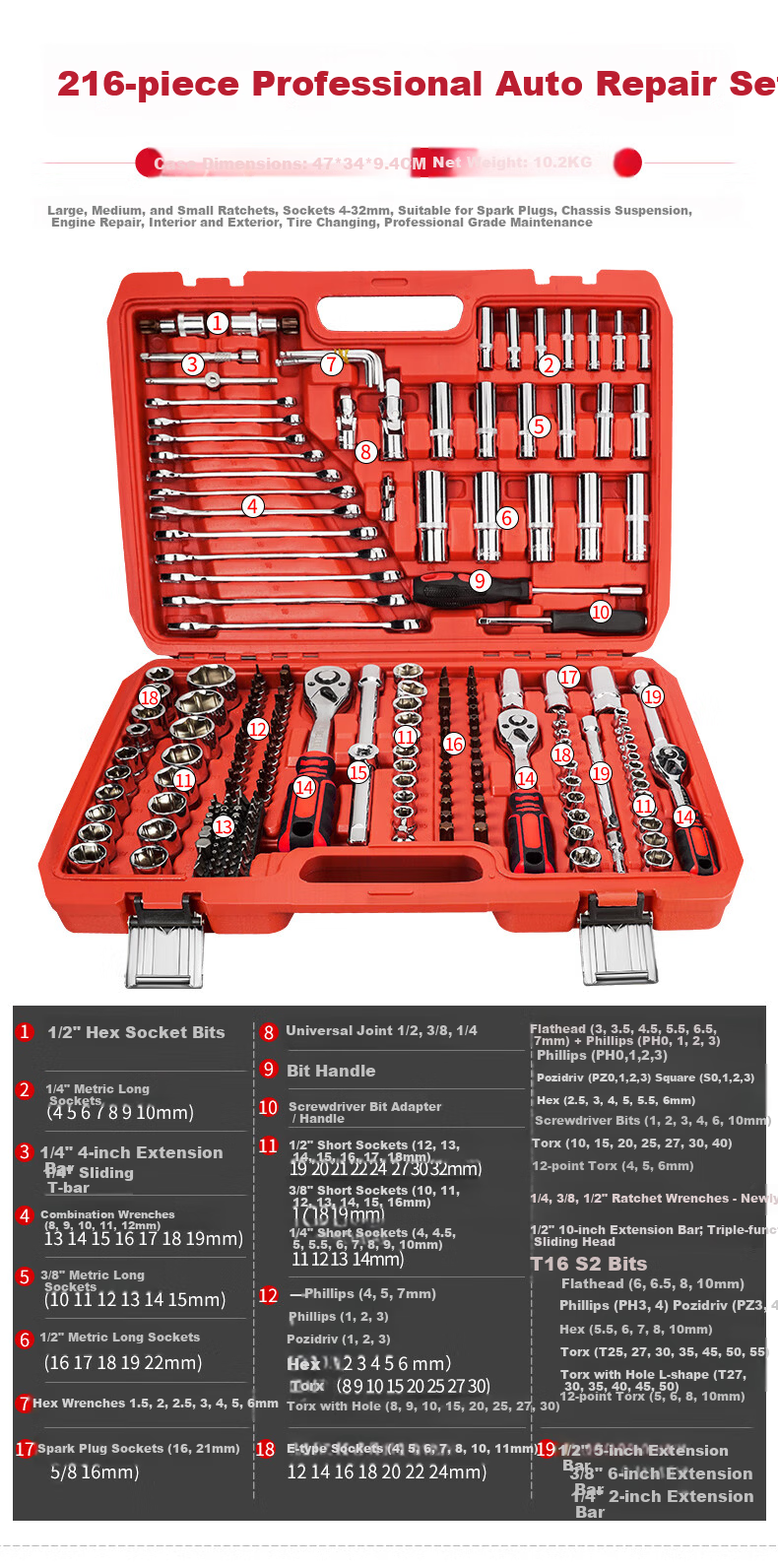 Delixi Auto Repair Tool Set Socket Wrench Ratchet Car Maintenance Combination Repair Toolbox Multifunctional Mini Ratchet 8