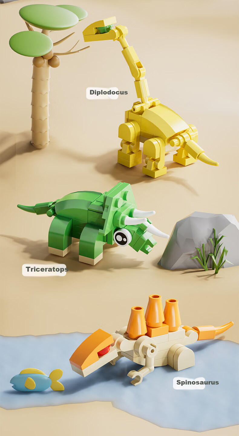 JEPPE Dinosaur Toy Blind Box Small Building Blocks Student Prize DIY Assembly Kids Kindergarten Children's Day Gift 5