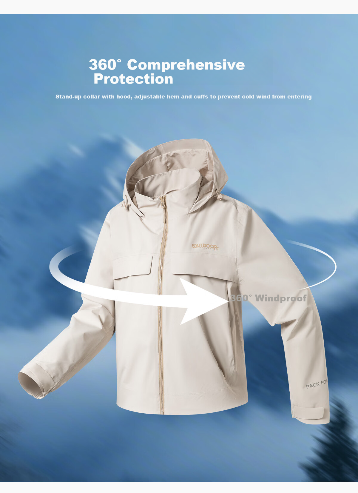 OUTDOOR PRODUCTS Women's Single-Layer Spring/Summer 2026 Fashionable Water-Repellent, Durable, Tear-Resistant Jacket OFDC612303 Natural Yellow M 7
