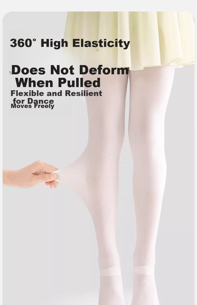 Mianqixiong Children's Dance Socks Spring and Autumn Thin White Tights Summer Leggings Girls Pantyhose for Dance Practice 13