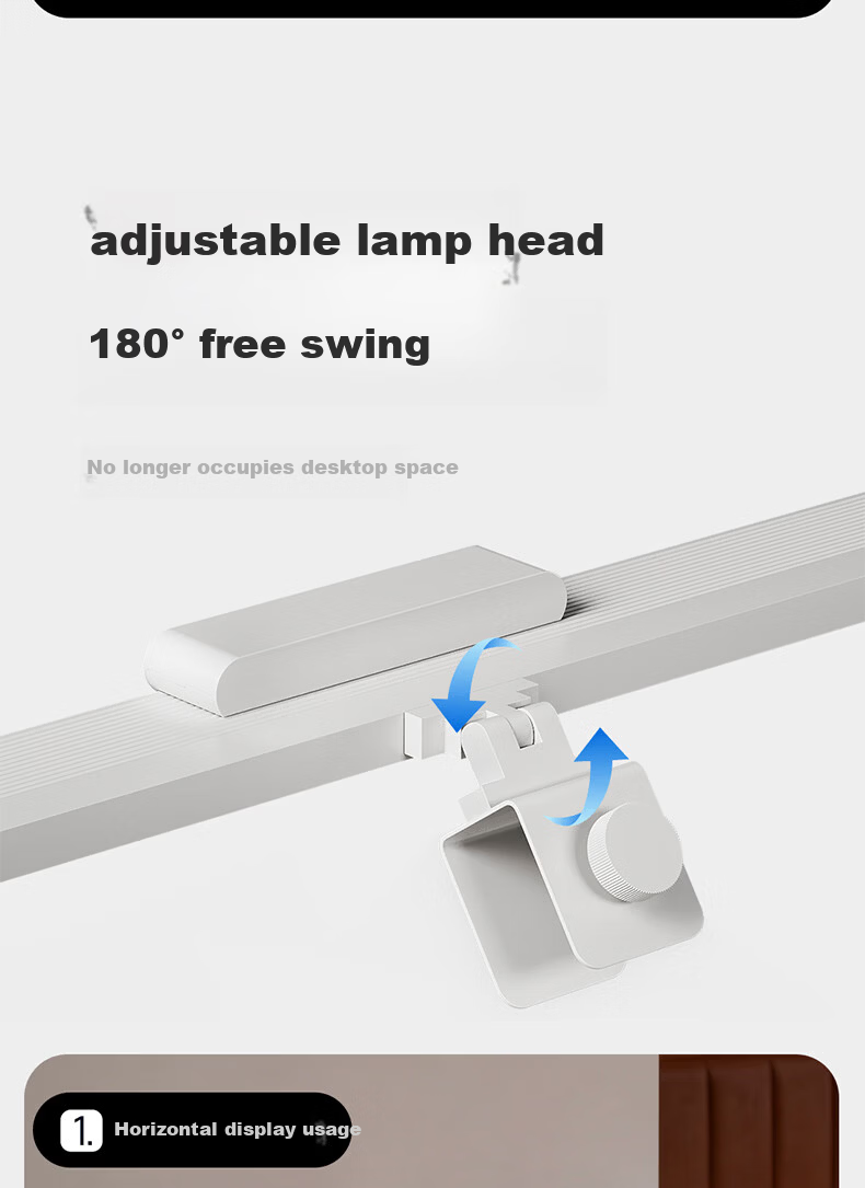 HP Clip-On Eye Protection Desk Lamp Desktop Large Road Lamp Hanging Wall-Mounted Bookshelf Cabinet Light Children's Student Study Reading Lamp 17