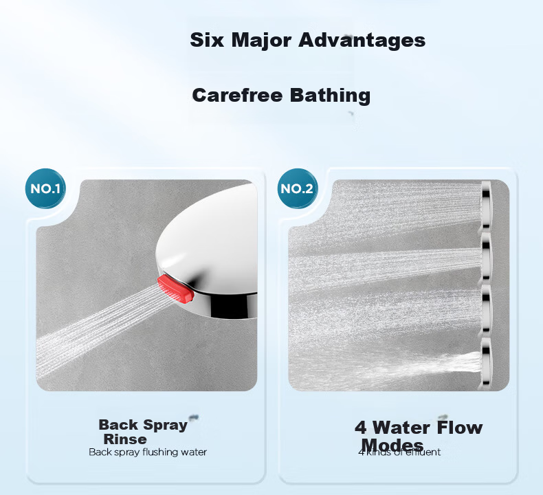 ARROW Bathroom Shower Head Pressure-Boosting Water-Saving Red Dot Award Back Spray Handheld AE58125CP 5
