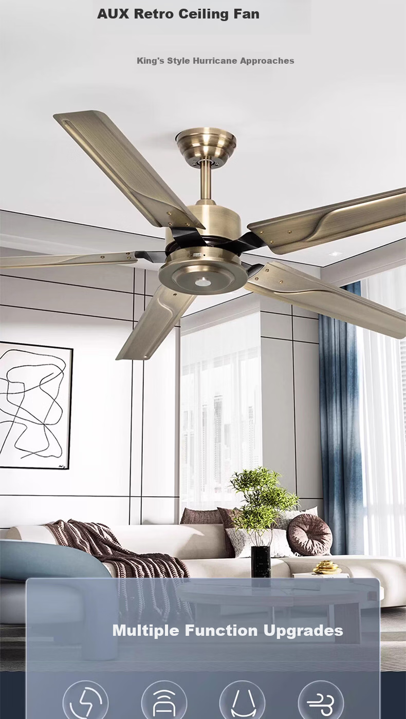 AUX Ceiling Fan Light Integrated Inverter High Wind Quiet Fan Lamp Living Room Ceiling Light 1