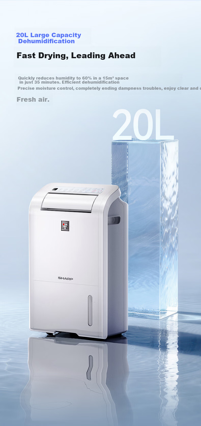Sharp CS12Z Dehumidifier Home Use Quiet Moisture Absorber Clothes Dryer Bedroom Living Room Indoor Damp Proof 5