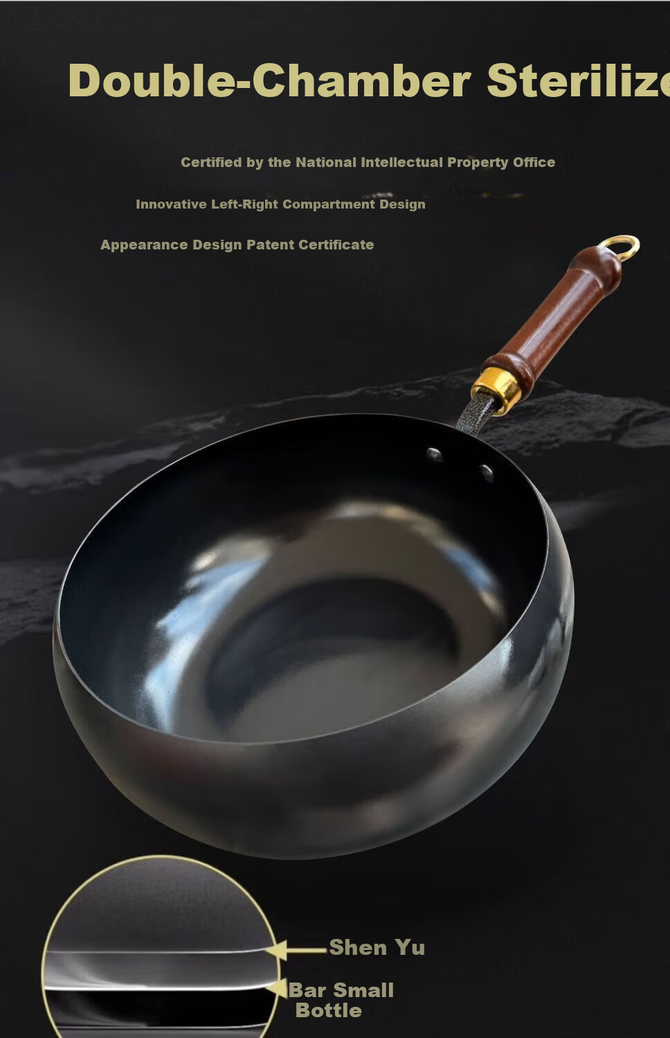 Canbo Large Capacity Non-Stick Iron Frying Pan No Coating Stir-Fry Pan Gas Stove Induction Cooker Compatible 4