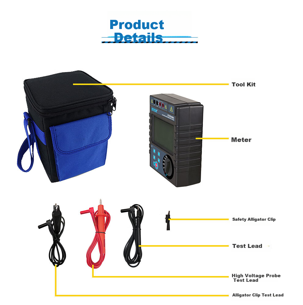 Irith ETCR3480B Insulation Resistance Tester Digital Megohmmeter 5000V Insulation Resistance Tester with Absorption Ratio 11