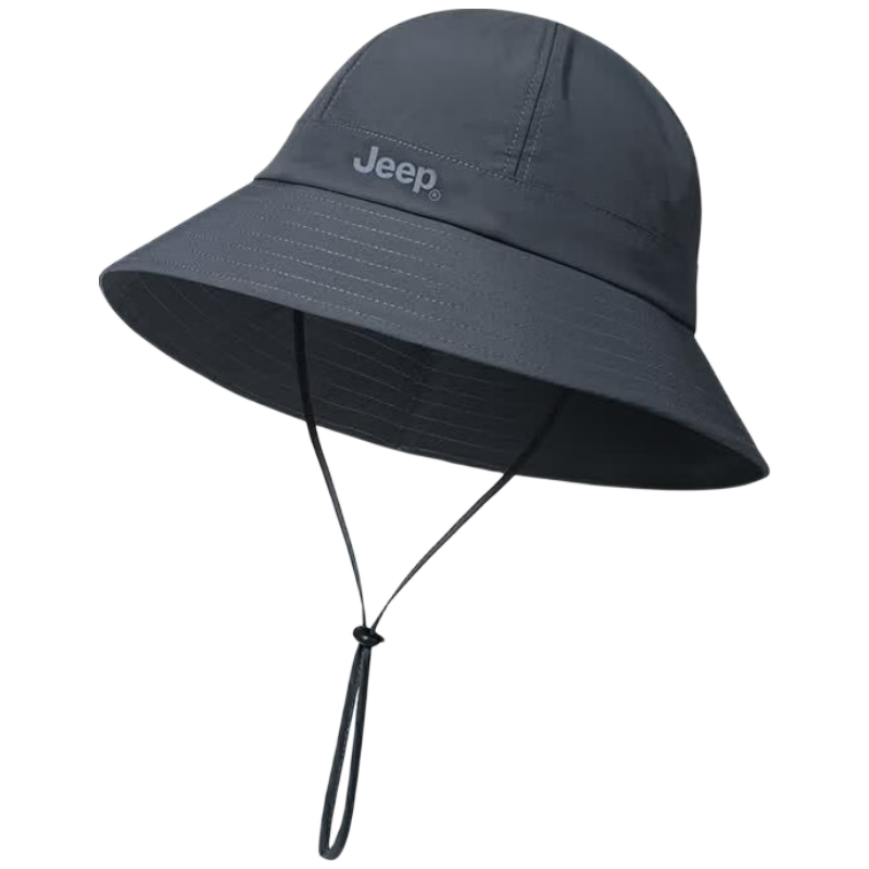 JEEP Men's Sun Protection Bucket Hat Fishing Hiking Outdoor Summer Cap Dark Blue Black