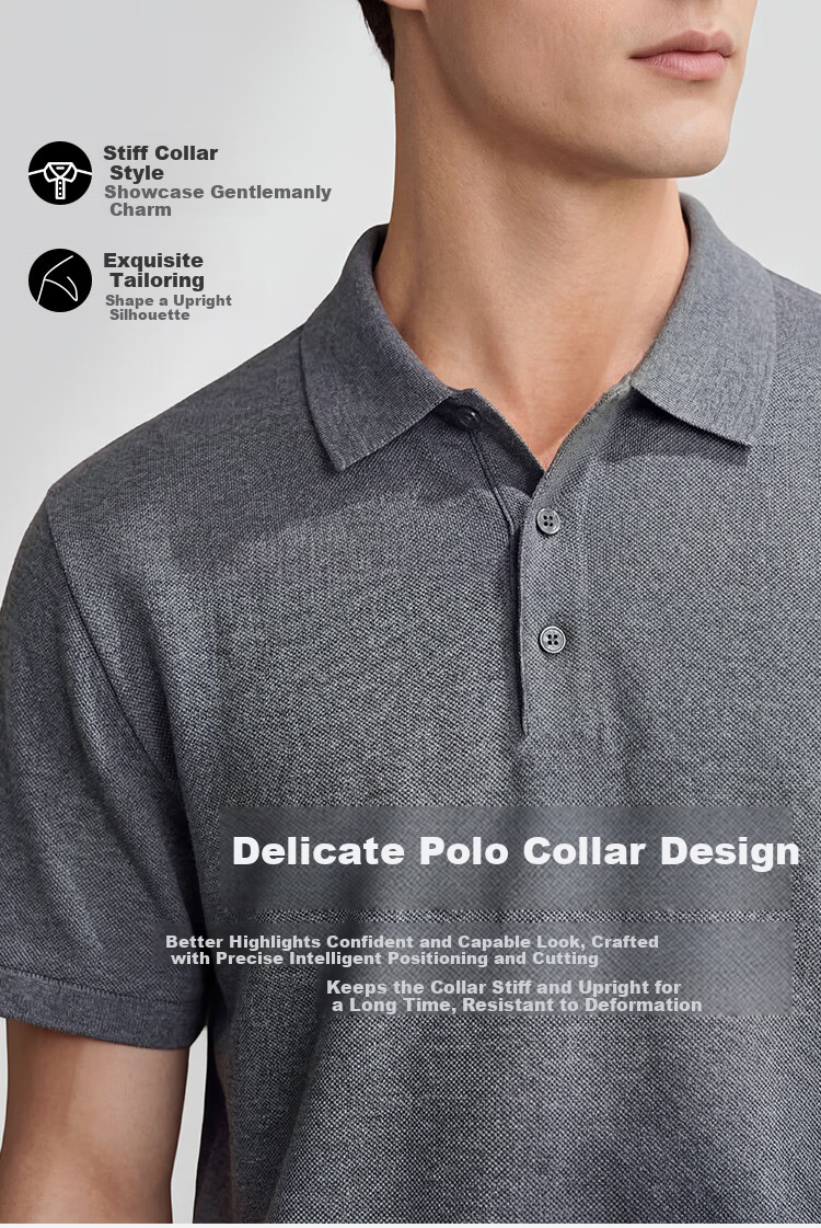 JD Jingzao Men's Premium Short Sleeve T-Shirt Silk Linen Cotton Polo Shirt Mulberry Silk Summer New Father's Day Gift Frost Apricot M 8