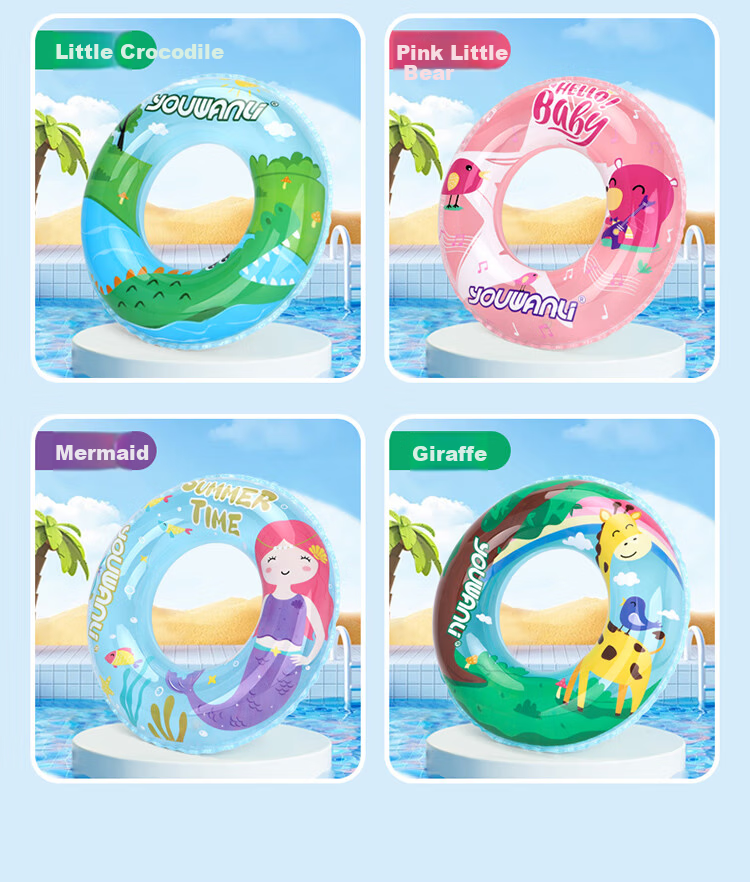 Kingpou Kids Underarm Swim Ring Boys and Girls Swimming Float Mermaid Design Y303 Size 70# 7