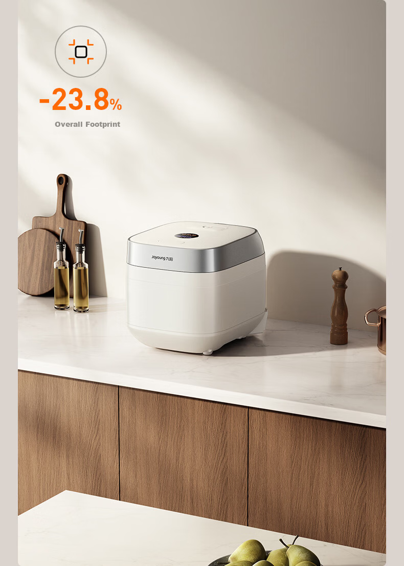 Joyoung 0 Fluoride Series Enamel Titanium IH Rice Cooker 4L 1200W Titanium Inner Pot 3-4 People Non-Teflon 6A Micro Pressure FF-PR1H02 (4L) 24