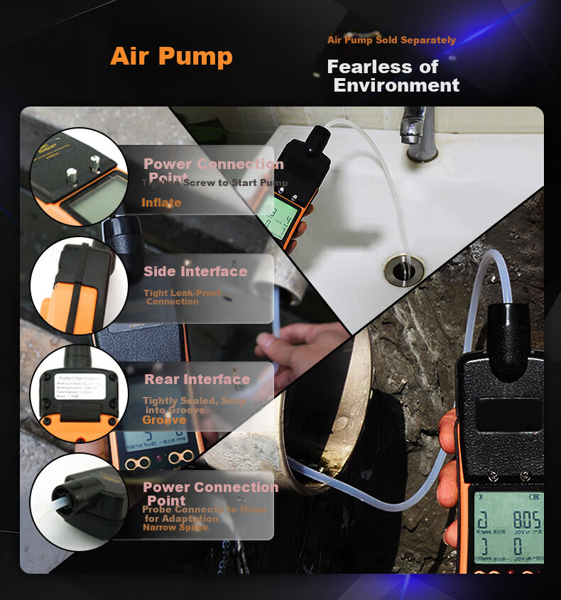 CEM Portable 4-in-1 Combustible Gas Detector Oxygen Carbon Monoxide Hydrogen Sulfide Confined Space Alarm 2