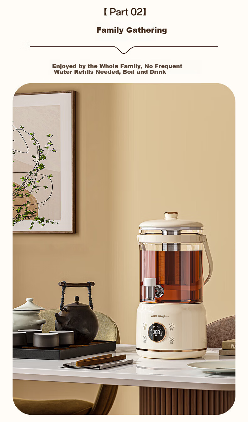 AUX 3L Health Pot Large Capacity Faucet Kettle Flower Tea Bucket Constant Temperature Kettle Tea Cooker Insulated Integrated Water Boiler 304 Stainless Steel Heating Plate ASH-10AY01A 5
