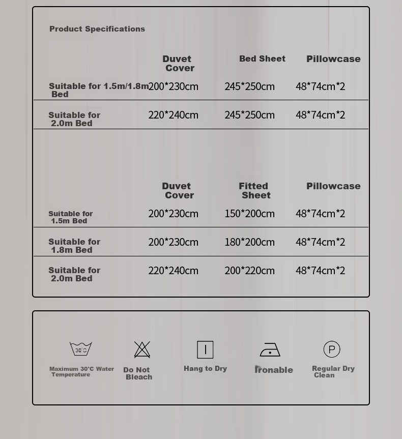 MUJI 60s Mercerized Ultra-Soft 100% Cotton 4-Piece Bedding Set for 1.5/1.8m Bed, 200x230cm, Dusk Gray 7