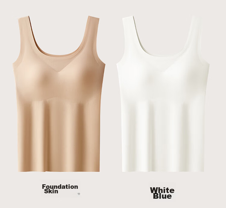 Herbal Original Color Camisole Women's Ice Silk Cooling Summer Slim Seamless Padded Bra Back Beauty Base Shirt Outerwear Top 19