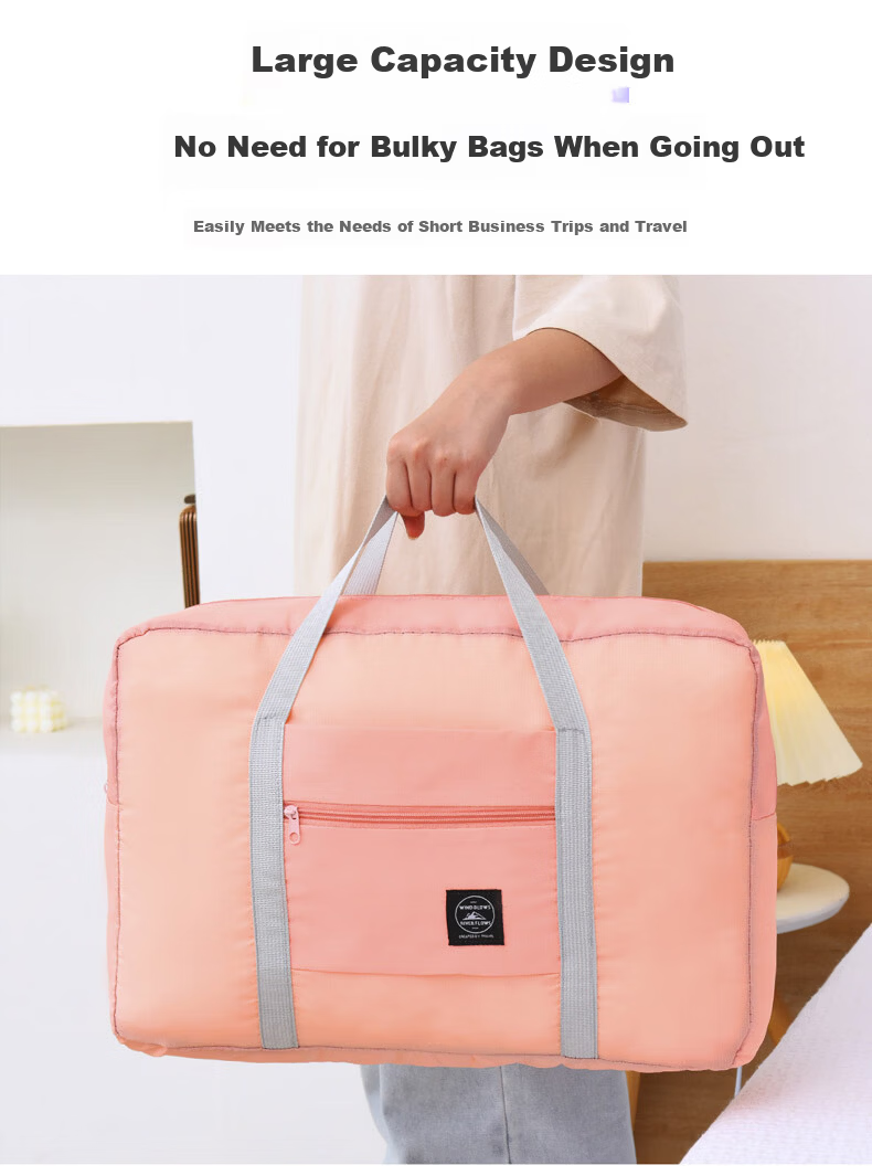 Jinghuisichuang Large Capacity Travel Bag with Trolley Sleeve, Portable Handbag for Business Trips, Lightweight Short-Distance Luggage Bag for Men and Women 3